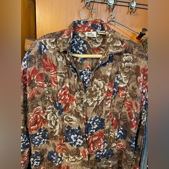 Abstract Button Down Collard Shirt sz 14 - Picture 4 of 7